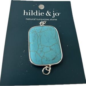 Hildie & Jo Natural Turquoise Stone Gemstone Pendant & Silver Chain Necklace 18"